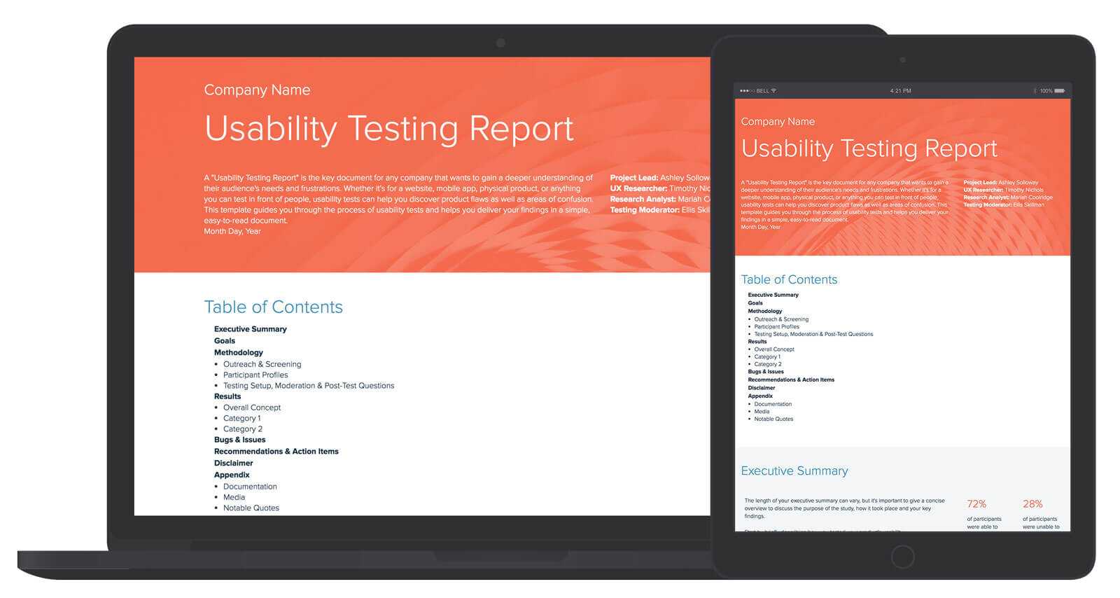 Usability Testing Report Template And Examples | Xtensio Within Test Result Report Template