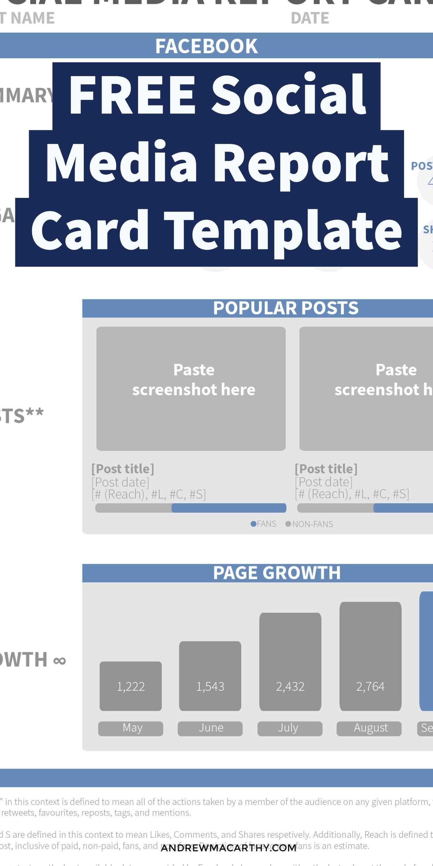 Use This Free Social Media Report Card Template To Wow Your For Free Social Media Report Template