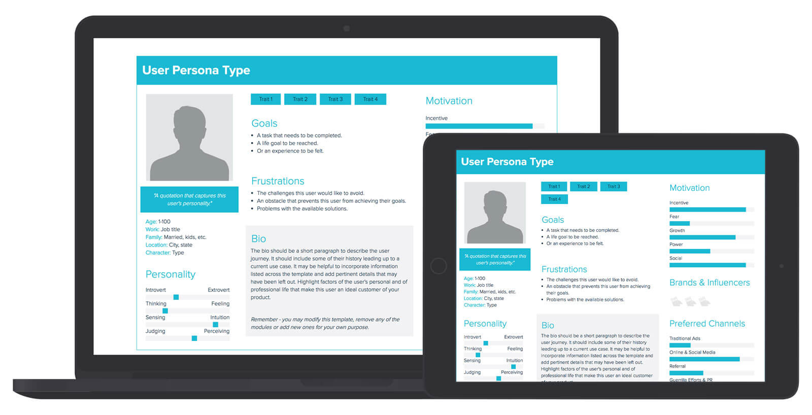 User Persona Template And Examples | Xtensio Inside Bio Card Template