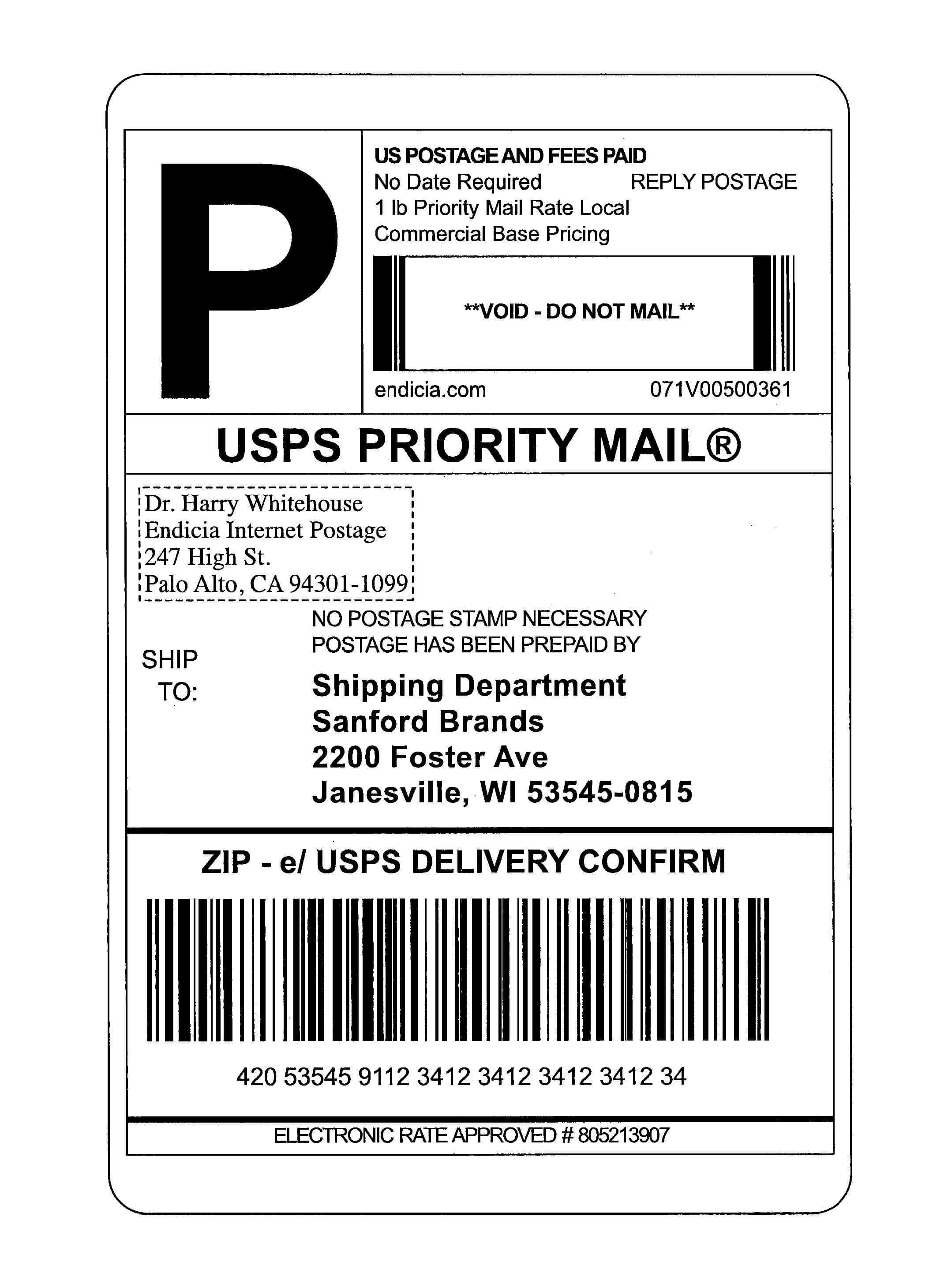 Usps Shipping Label Template | Best And Professional With Regard To Fedex Label Template Word