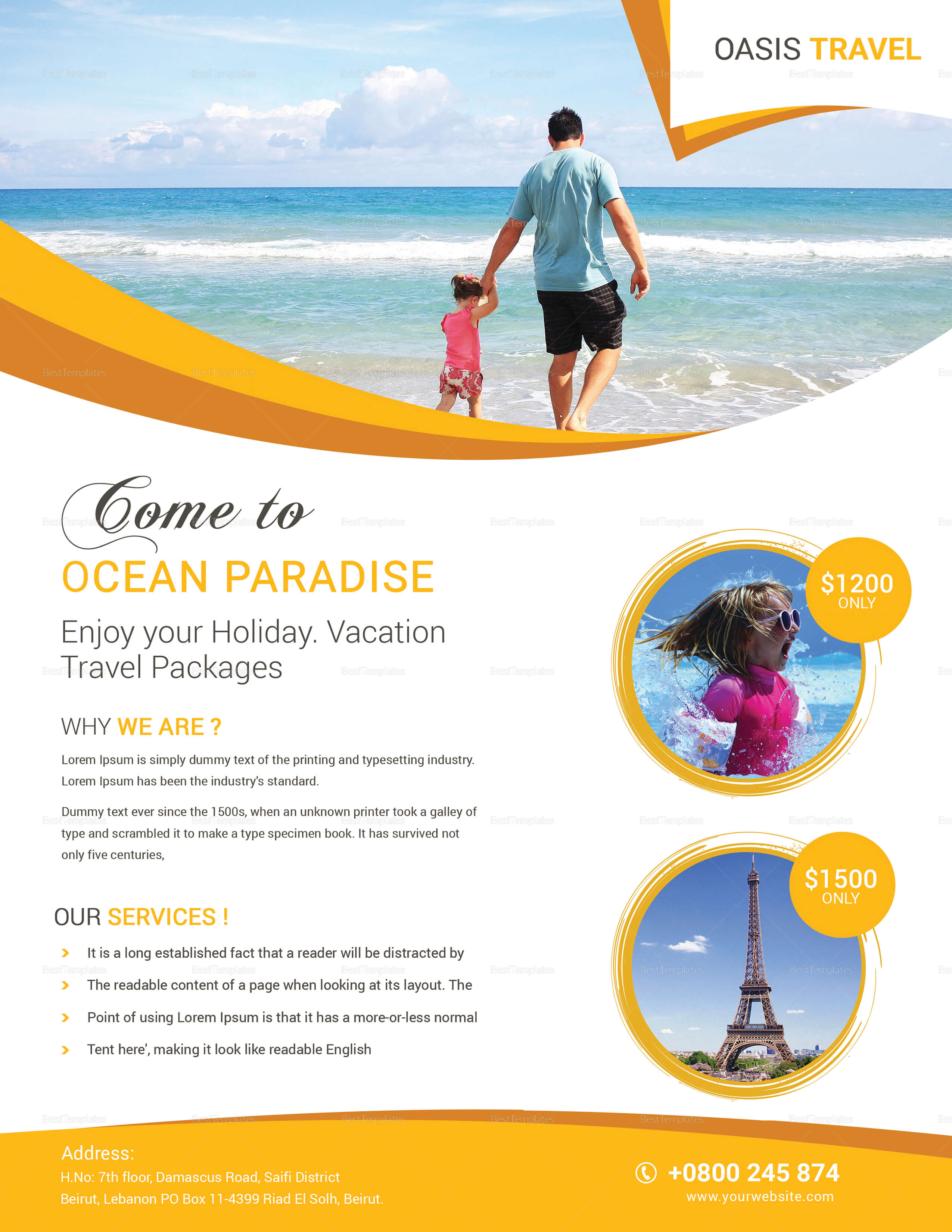 Vacation Travel Flyer Template Regarding Island Brochure Template