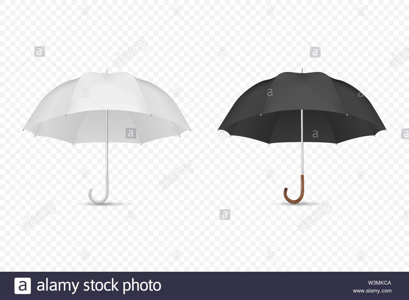 Vector 3D Realistic Render White And Black Blank Umbrella For Blank Umbrella Template