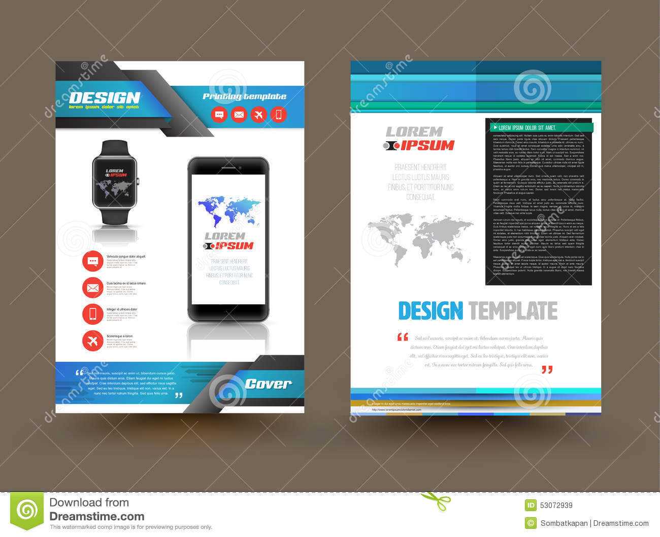 Vector Brochure Template Design For Technology Product Inside Technical Brochure Template