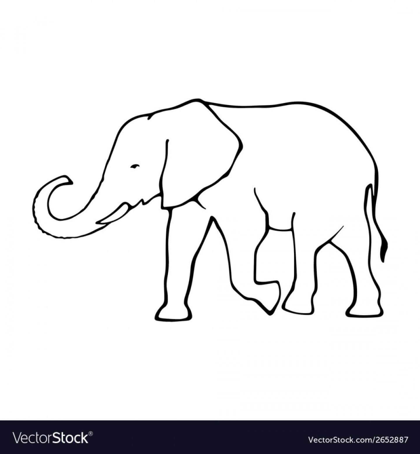 Vector Cute Elephant Stencil | Handandbeak Pertaining To Blank Elephant Template