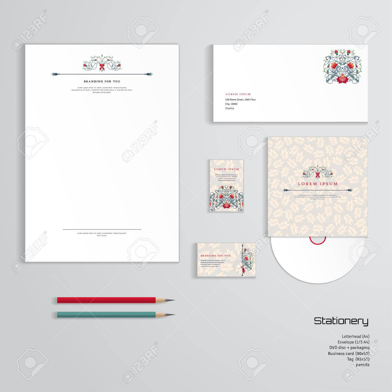 Vector Identity Templates. Letterhead, Envelope, Business Card,.. Pertaining To Business Card Letterhead Envelope Template
