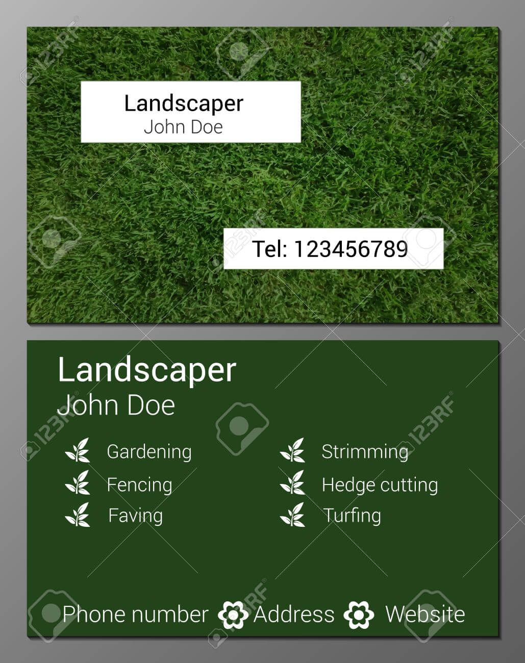 Vector Illustration Of Gardener Business Card Design Template.. With Gardening Business Cards Templates