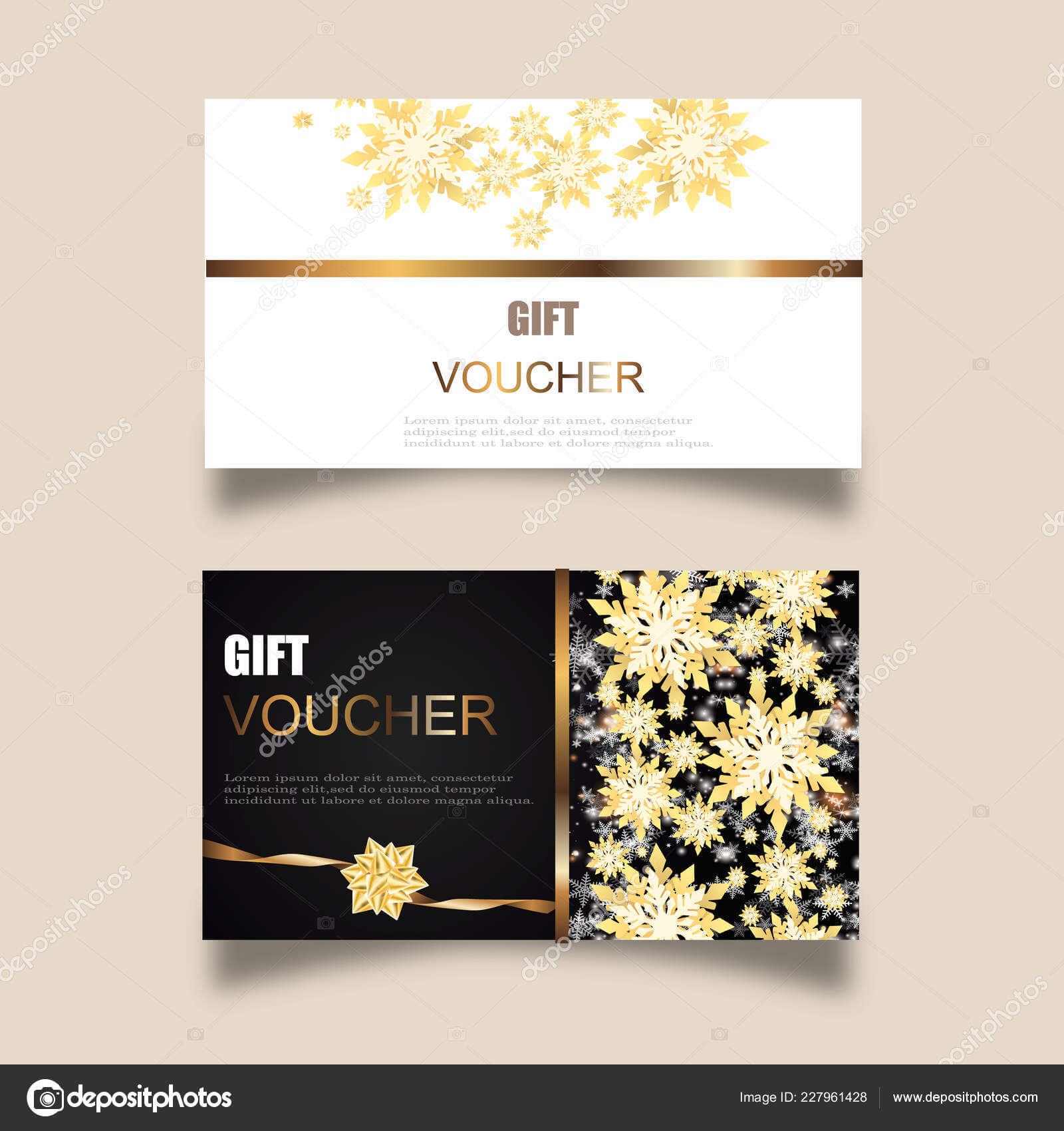 Vector Set Luxury Gift Vouchers Ribbons Gift Box Elegant Pertaining To Elegant Gift Certificate Template