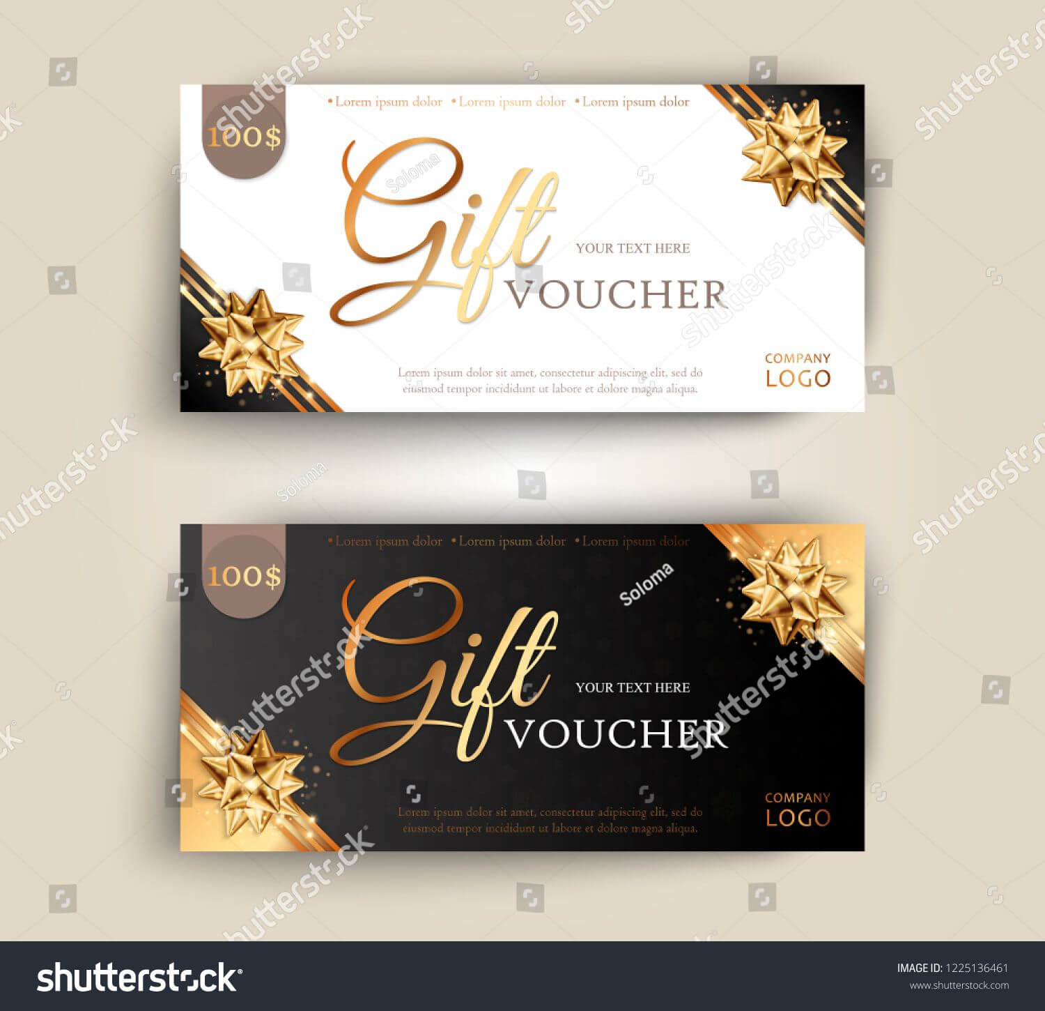 Vector Set Of Luxury Gift Vouchers With Ribbons And Gift Box Inside Elegant Gift Certificate Template
