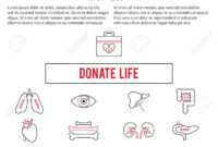 Vector Square Banner Template. Organ Donation Thin Line Icons throughout Organ Donor Card Template