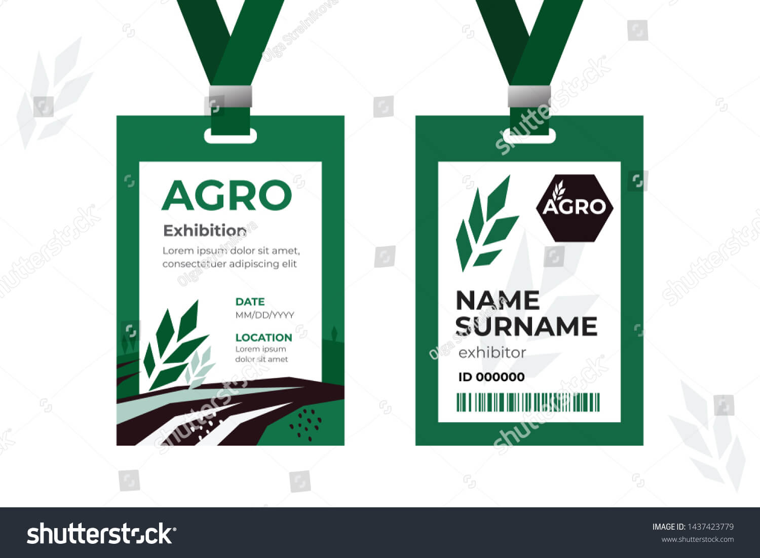 Vector Template Id Card Strap Design Stock Vector (Royalty Regarding Conference Id Card Template