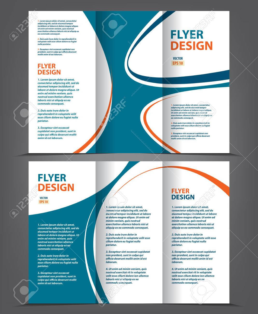 Vector Tri Fold Brochure Template Design, Concept Business Leaflet,.. Inside 3 Fold Brochure Template Free Download