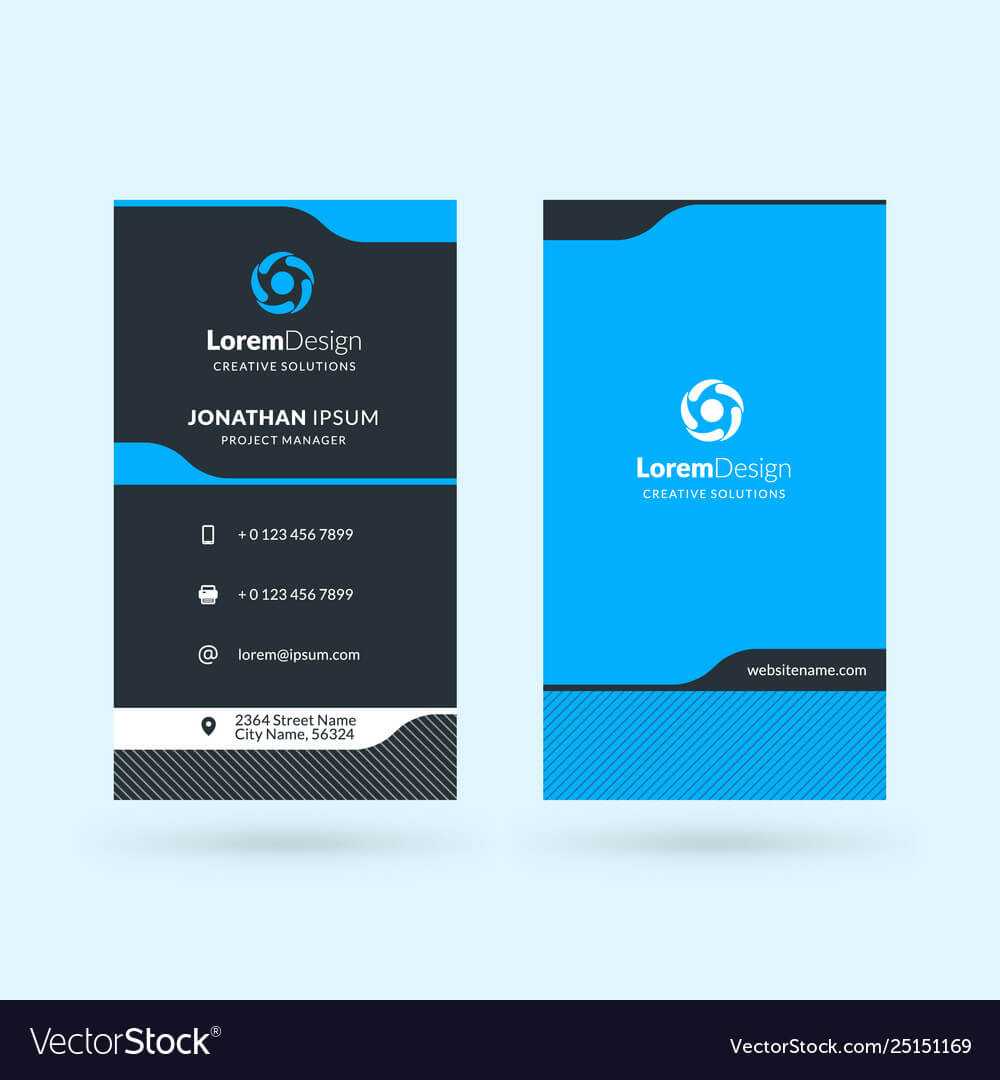 Vertical Double Sided Business Card Template For Double Sided Business Card Template Illustrator