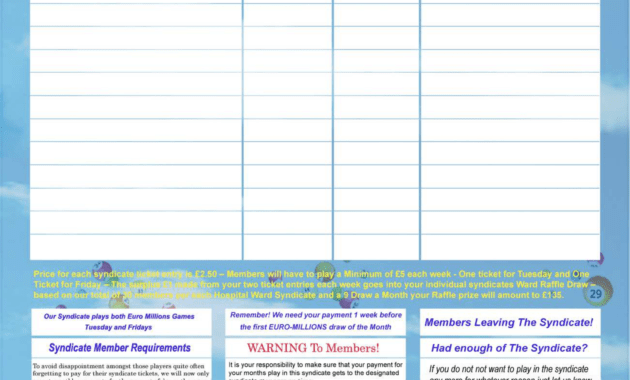 Lottery Syndicate Agreement Template Word