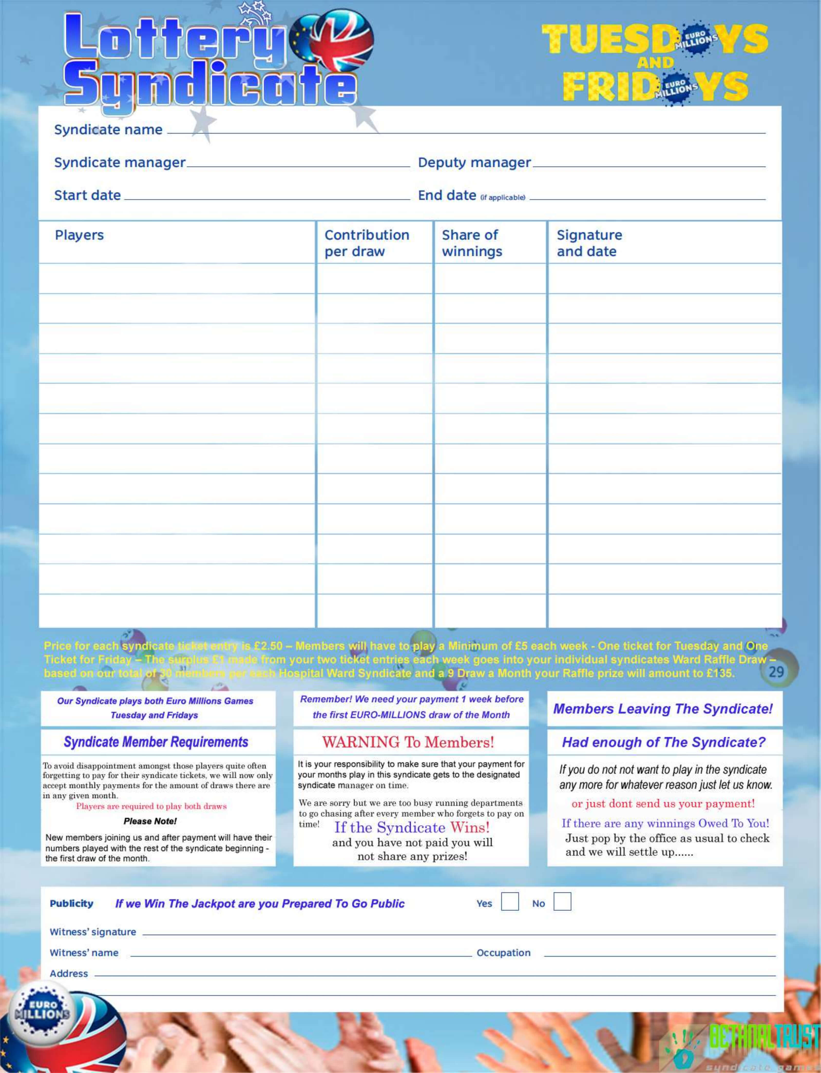 Very Easy Option How To Form A Lottery Syndicate ~ Marwena Regarding Lottery Syndicate Agreement Template Word