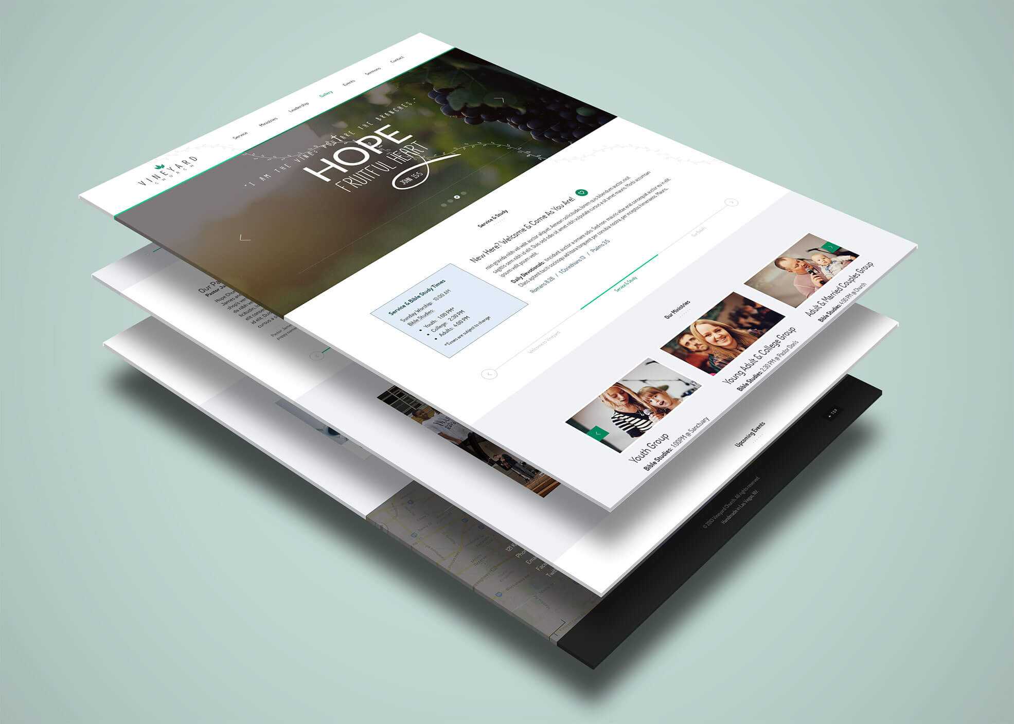 Vineyard Church – One Page Psd Template For Single Page Within Single Page Brochure Templates Psd