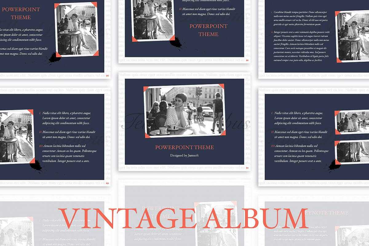 Vintage Album Powerpoint Template Throughout Powerpoint Photo Album Template