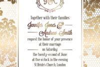 Vintage Baroque Style Wedding Invitation Card Template.. Elegant.. for Invitation Cards Templates For Marriage