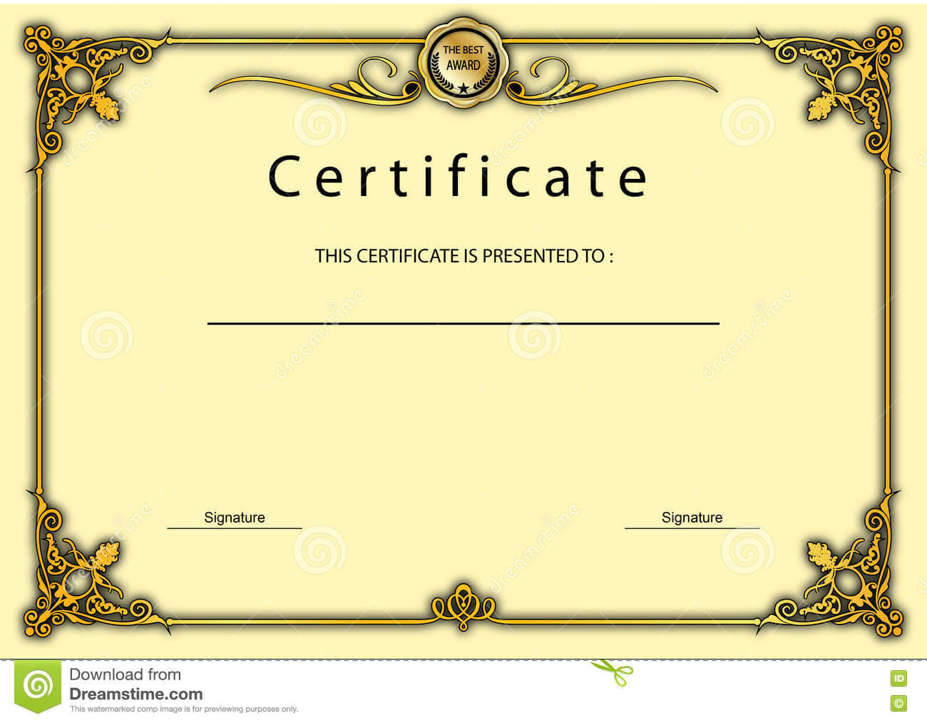 Vintage Certificate Award / Diploma Template Stock With Beautiful Certificate Templates