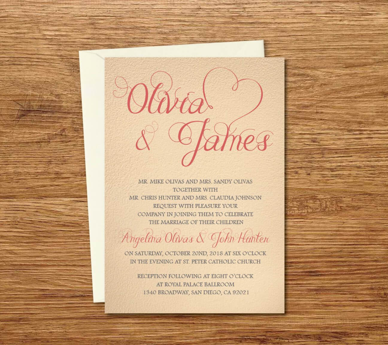 Vintage Custom Wedding Invitation Printable Template/e Card Regarding Wedding Card Size Template