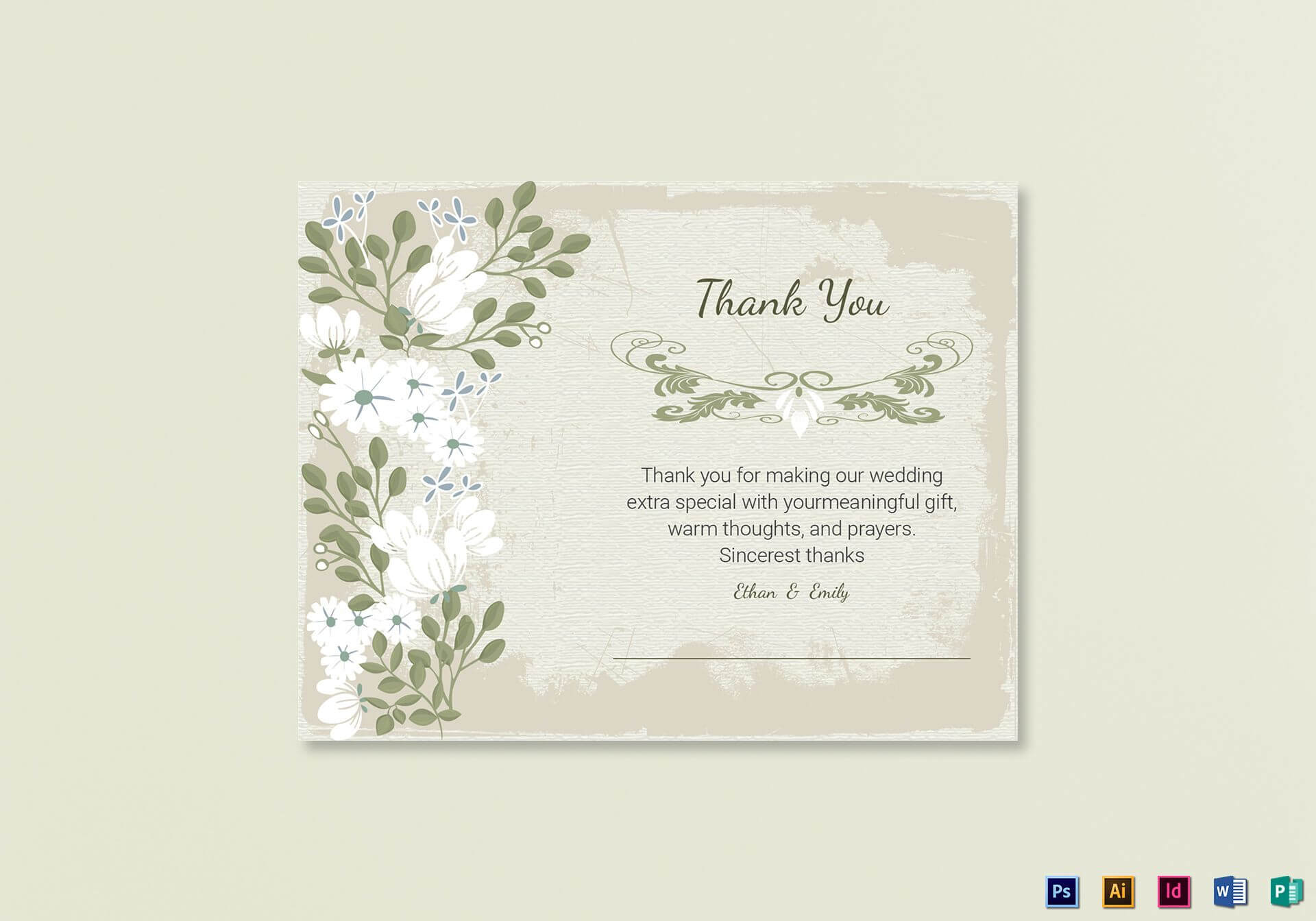 Vintage Thank You Card Template For Thank You Card Template Word