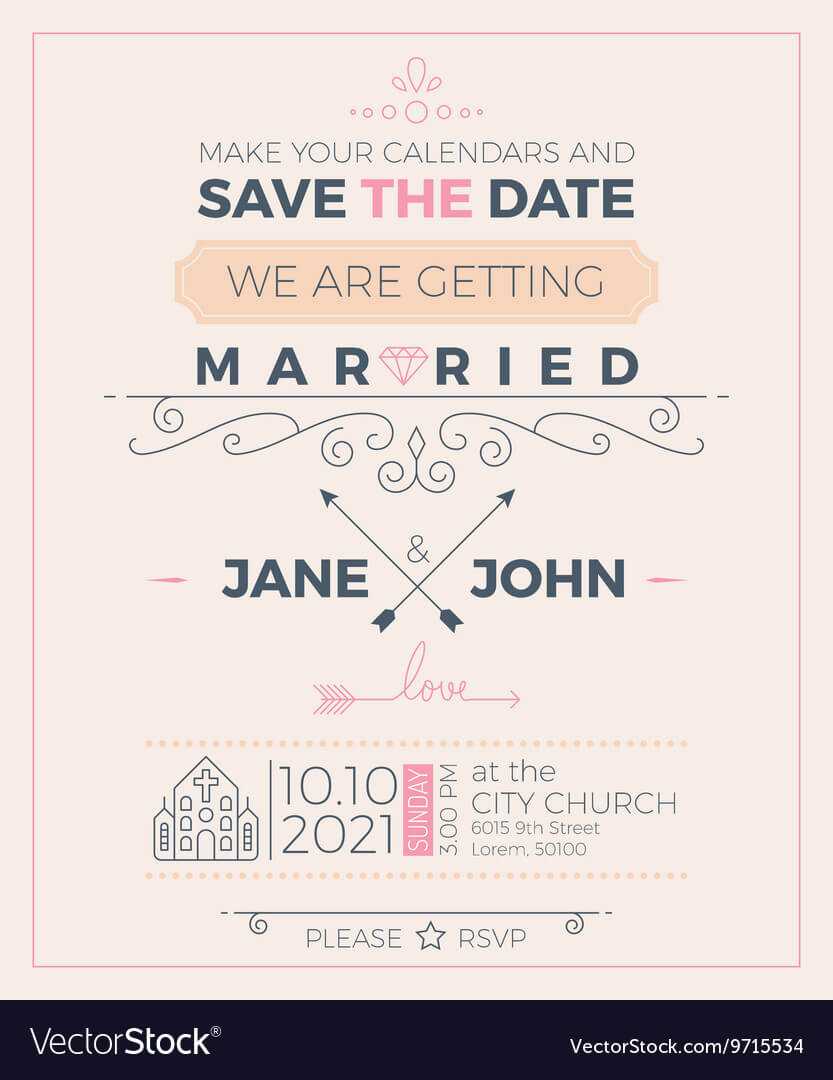 Vintage Wedding Invitation Card Template Intended For Church Wedding Invitation Card Template