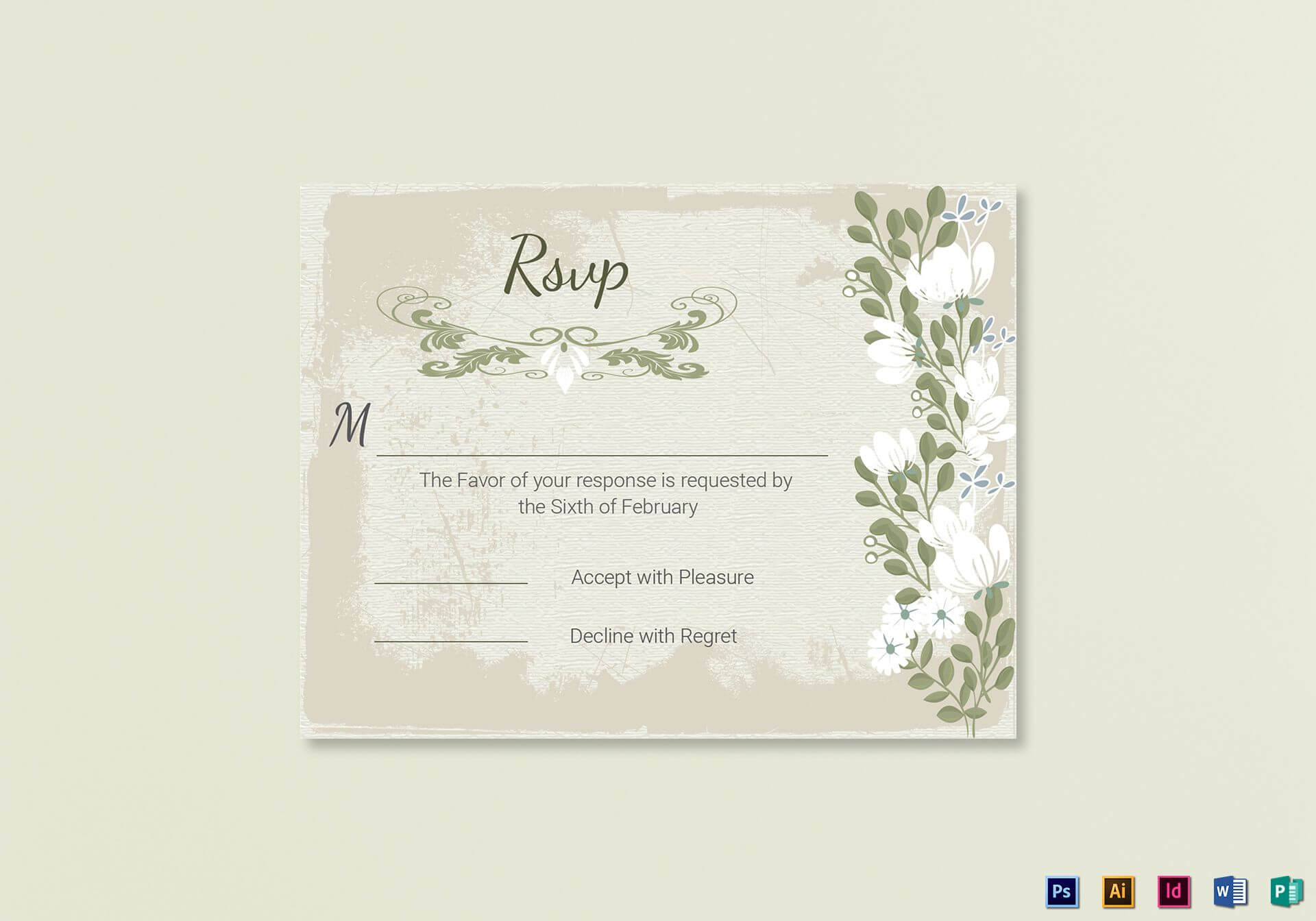 Vintage Wedding Rsvp Card Template Within Template For Rsvp Cards For Wedding