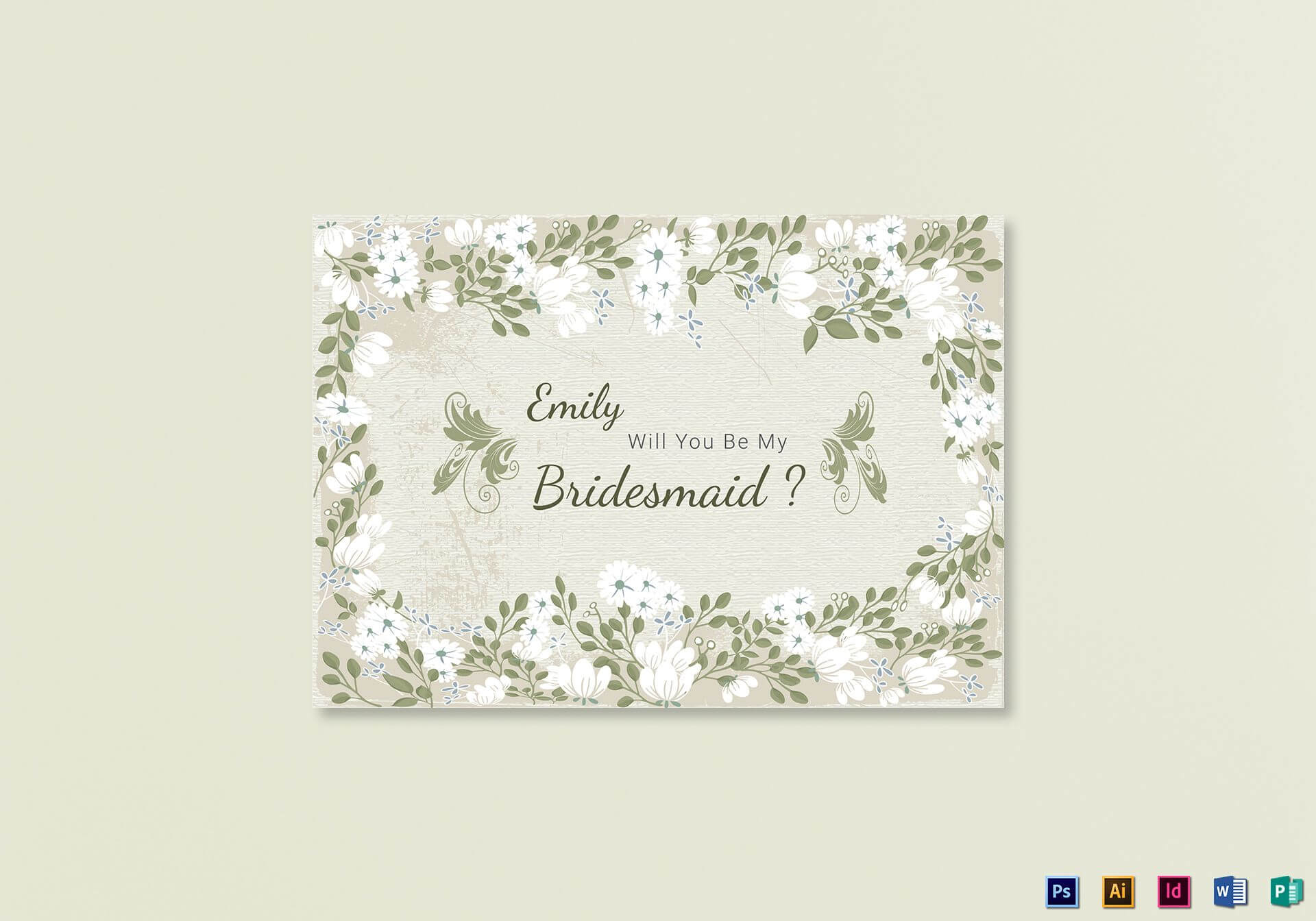 Vintage Will You Be My Bridesmaid Card Template For Will You Be My Bridesmaid Card Template