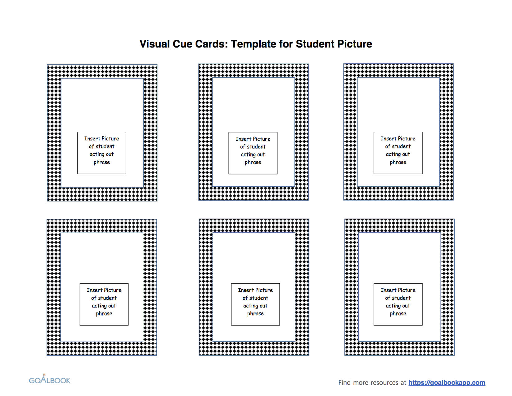 Visual Cue Cards | Udl Strategies – Goalbook Toolkit For Cue Card Template
