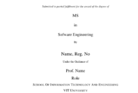 Vit - Template For Vit Project Report Template for Project Report Template Latex