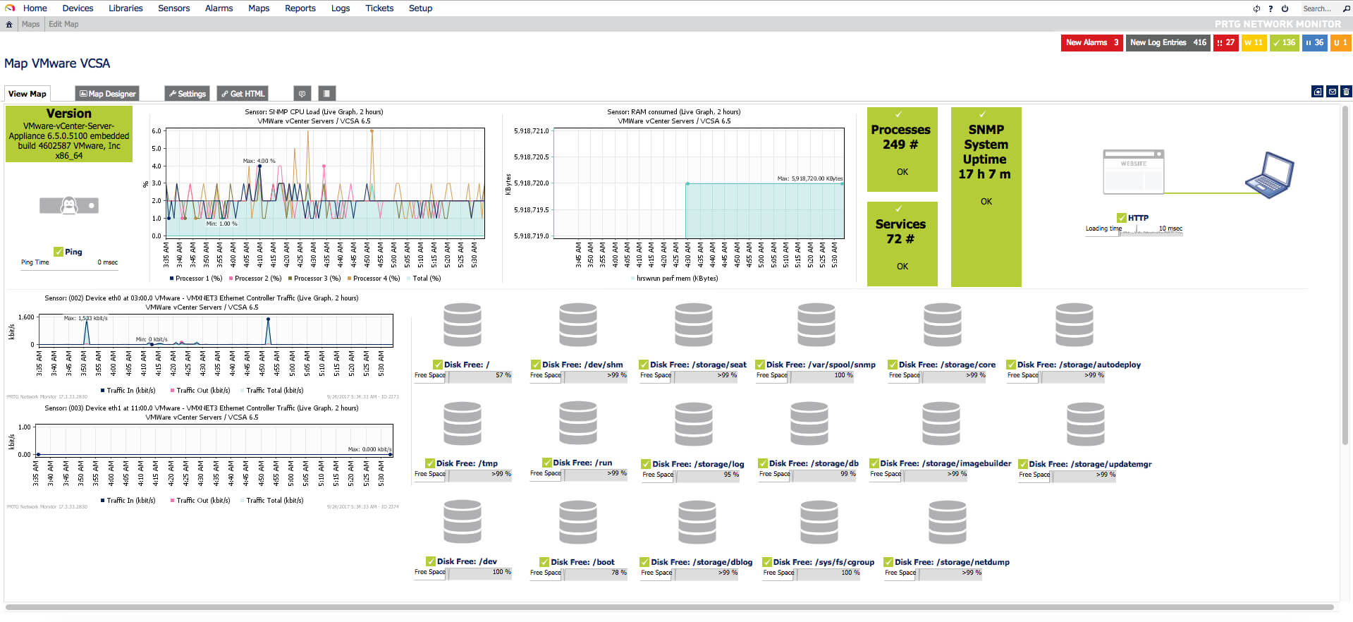 Vmware: How To Monitor Your Vcsa 6.5 Using Snmp And Prtg Pertaining To Prtg Report Templates