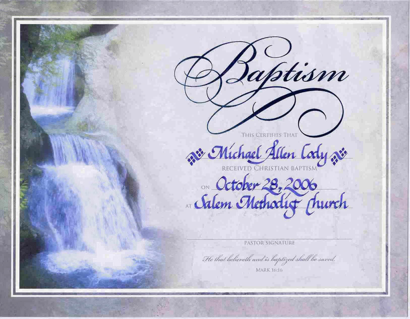 Water Baptism Certificate Templateencephaloscom Intended For Roman Catholic Baptism Certificate Template