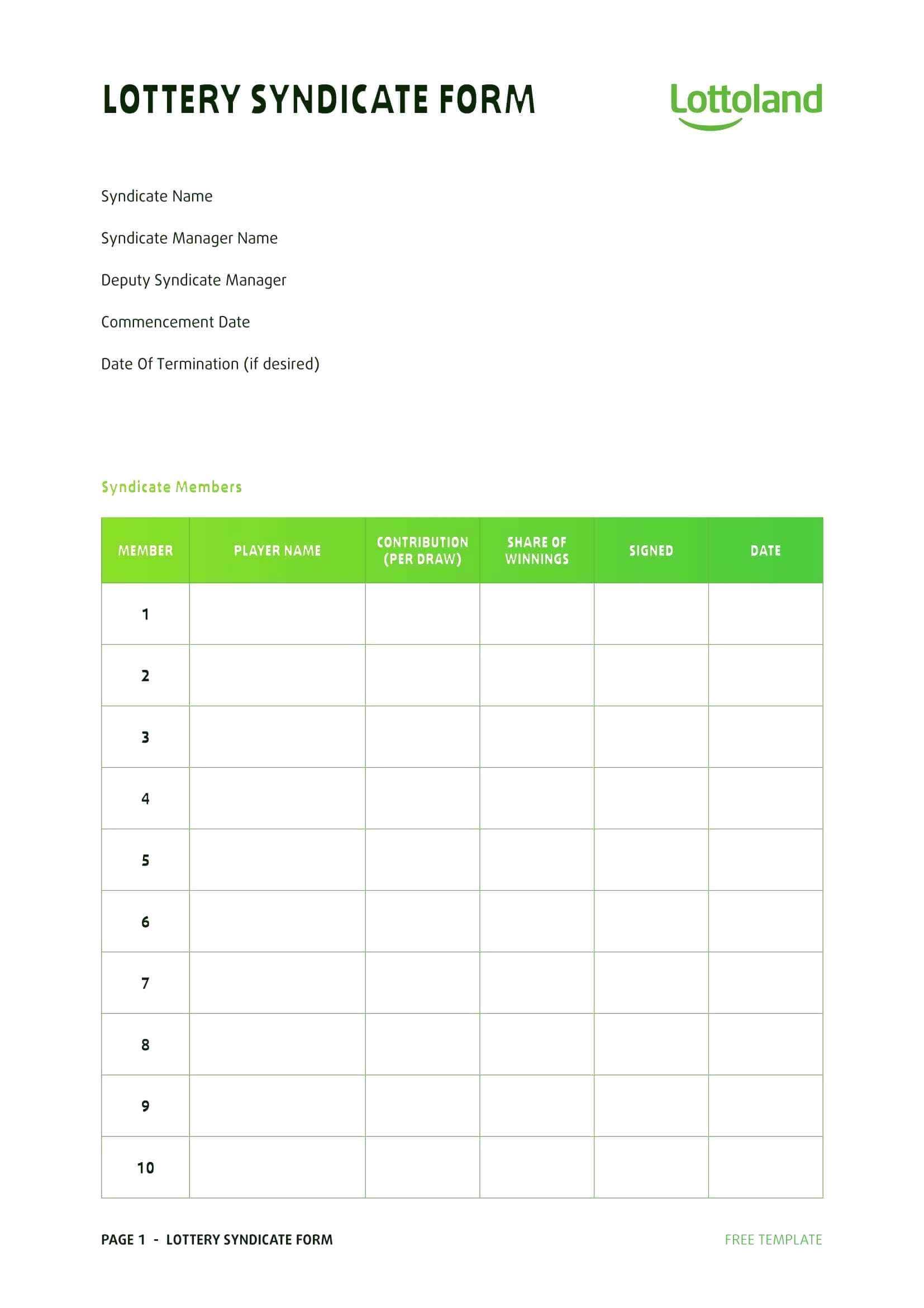 Water Solutions / Guide Lottery Syndicate Pertaining To Lottery Syndicate Agreement Template Word