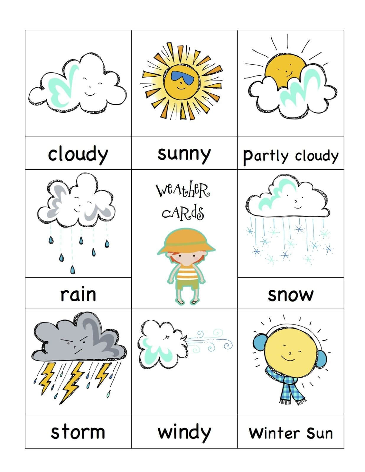 Weather Cards  Would Be Fun To Have A 'weather Man/girl Intended For Kids Weather Report Template