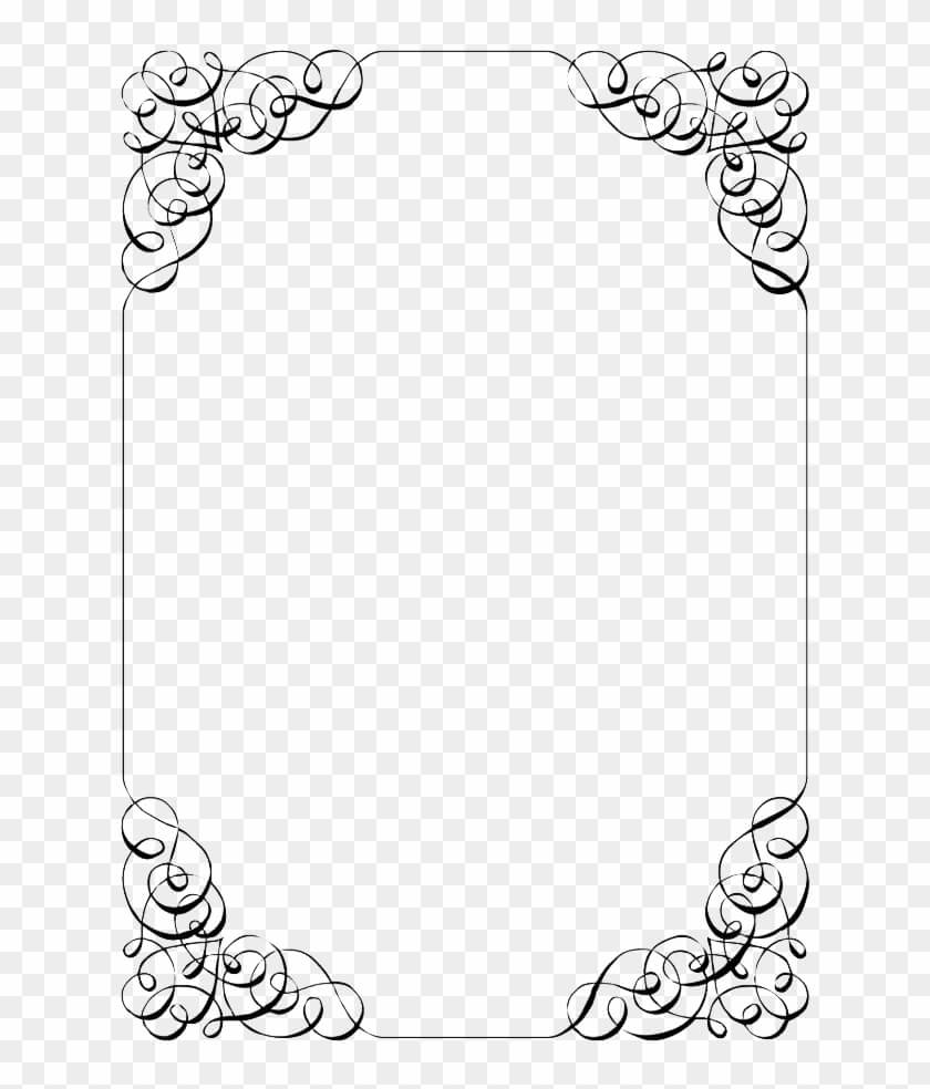 Wedding Invitation Border Png File – Black And White Menu In Blank Templates For Invitations