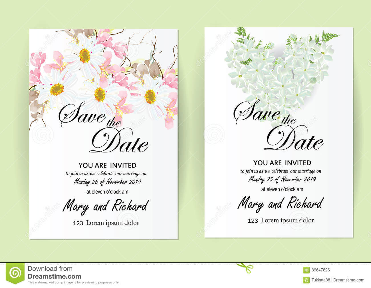 Wedding Invitation Card Flowers,jasmine Stock Illustration For Wedding Card Size Template
