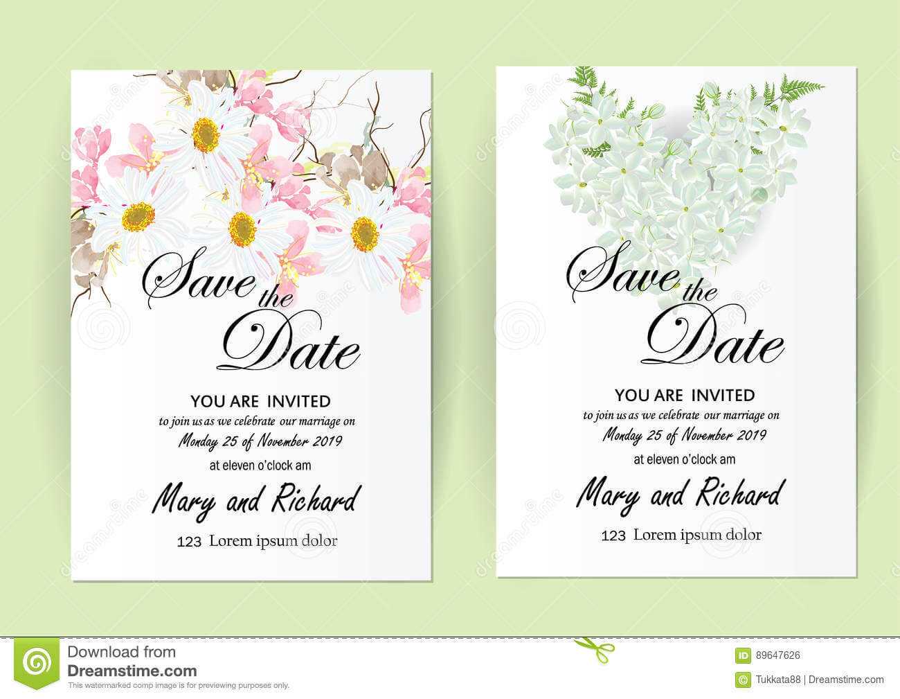 Wedding Invitation Card Flowers,jasmine Stock Illustration For Wedding Card Size Template