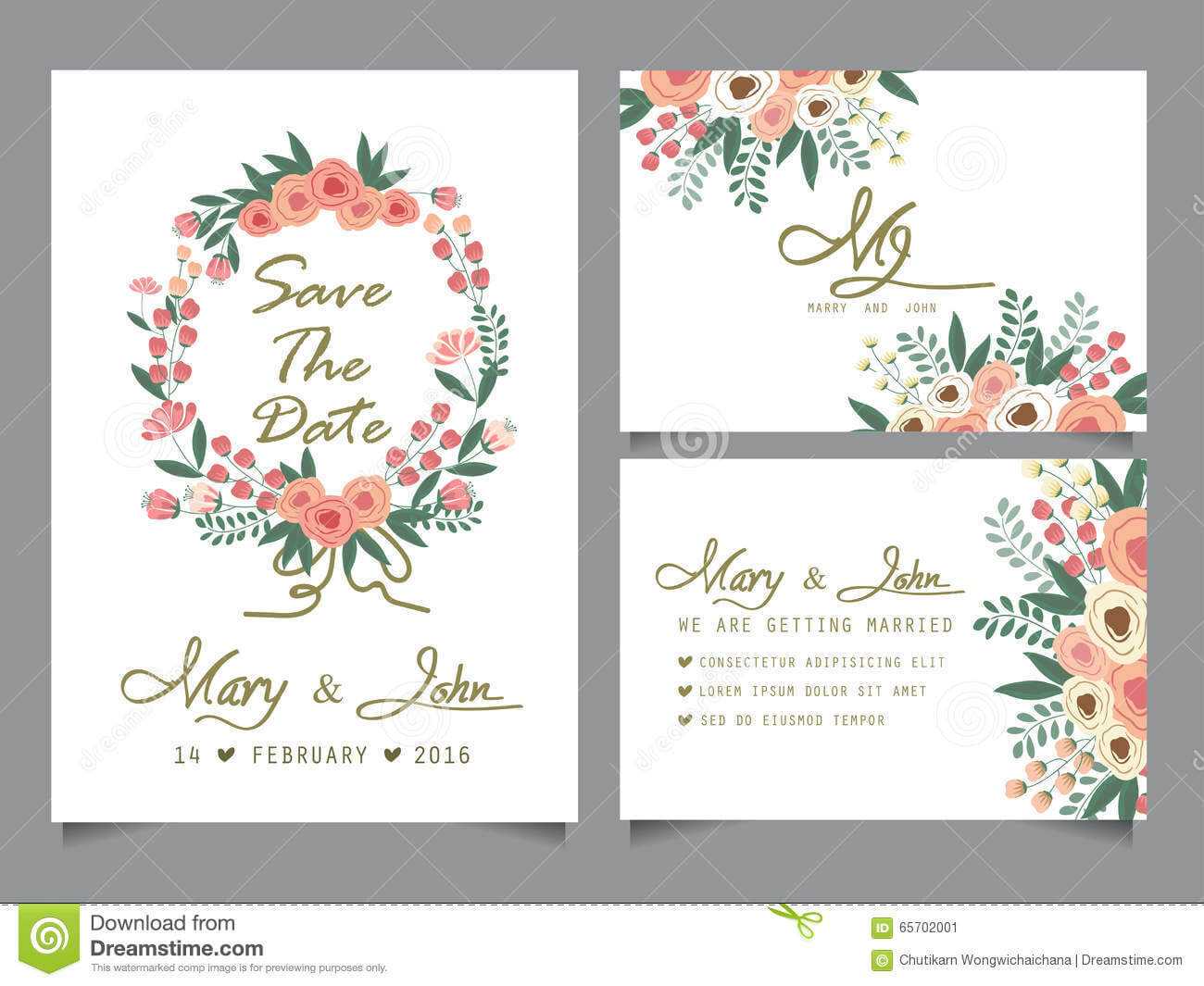 Wedding Invitation Card Template Stock Vector – Illustration With Anniversary Card Template Word