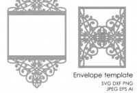 Wedding Invitation Pattern Card Template Lace Folds (Studio with Silhouette Cameo Card Templates