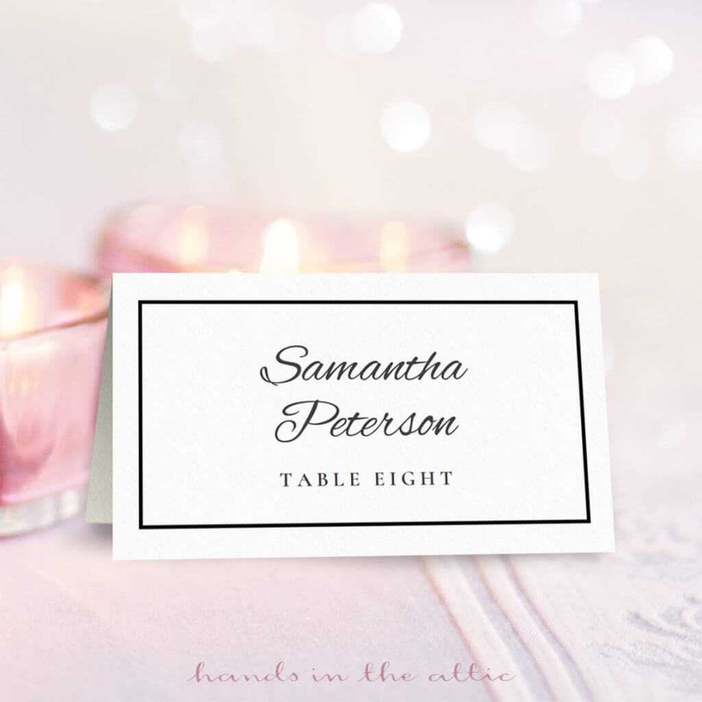 Wedding Place Card Template | Free Download | Hands In The Attic Throughout Place Card Size Template