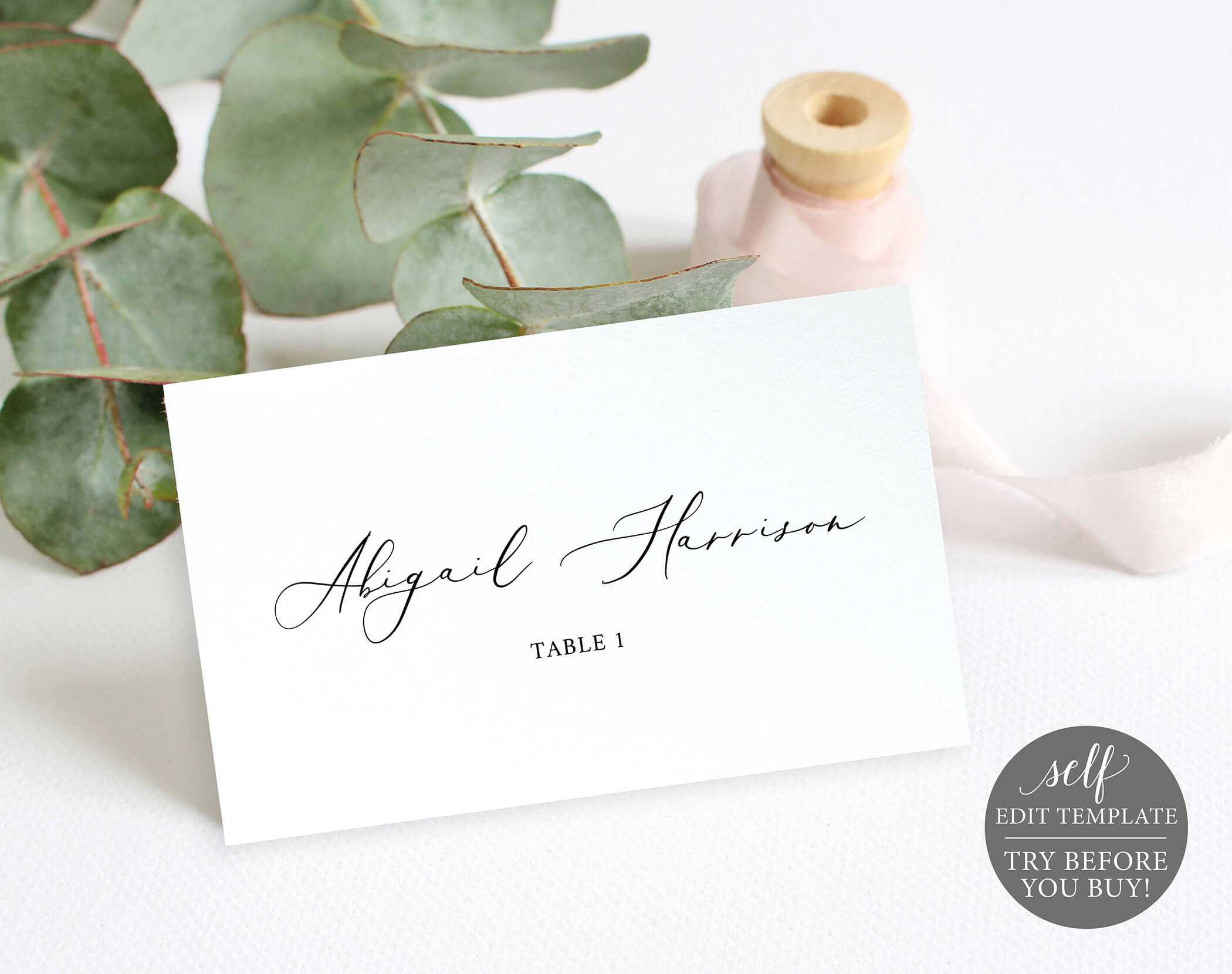 Wedding Place Cards Template, 100% Editable Wedding Seating Inside Printable Escort Cards Template