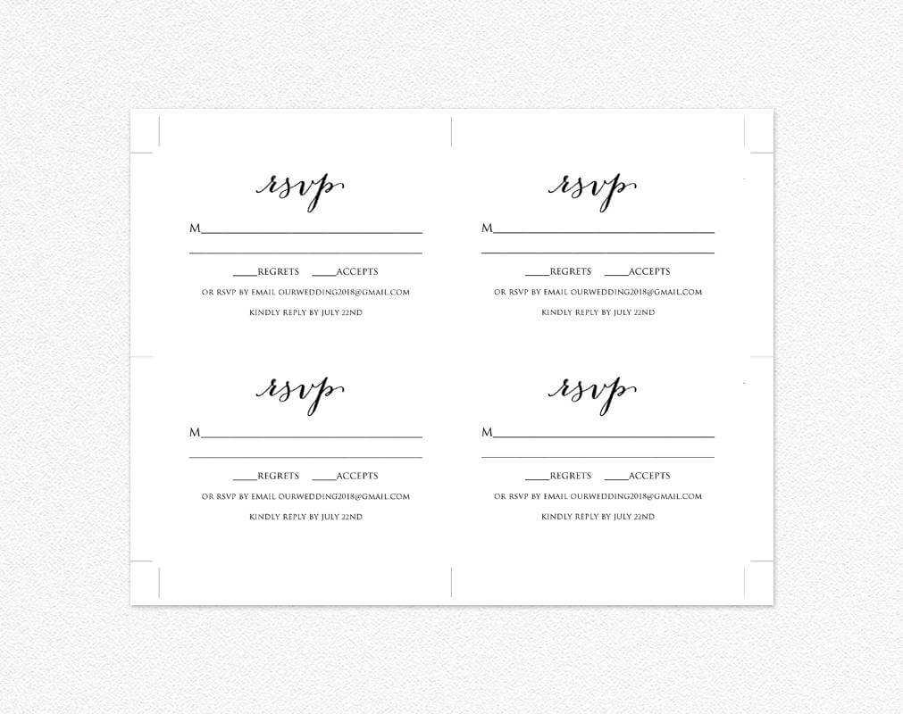 Wedding Rsvp Card Template · Wedding Templates And Printables In Free Printable Wedding Rsvp Card Templates