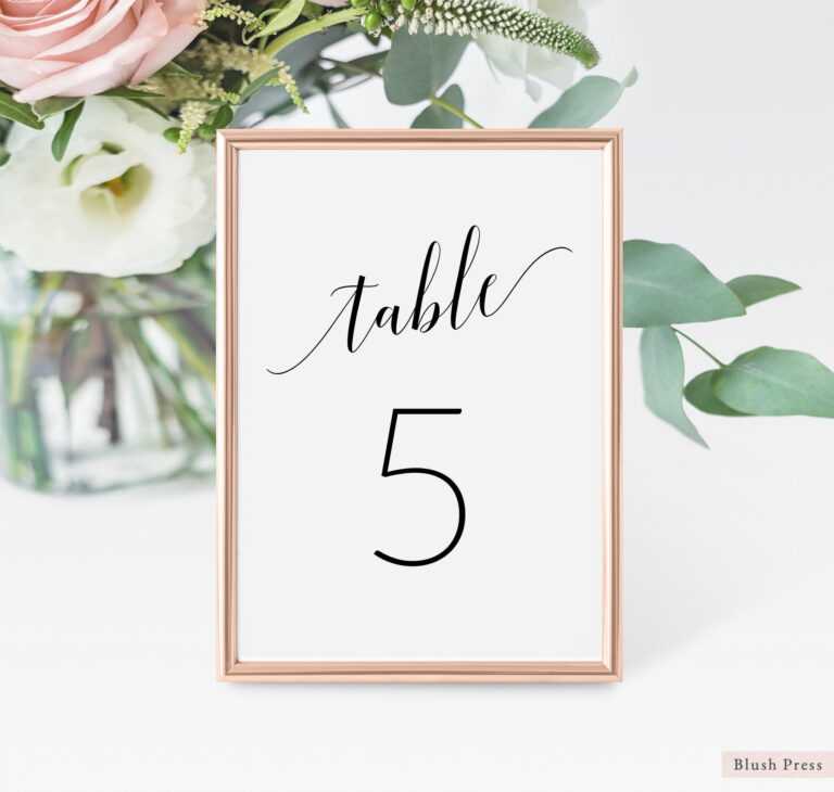 Printable Table Number Cards