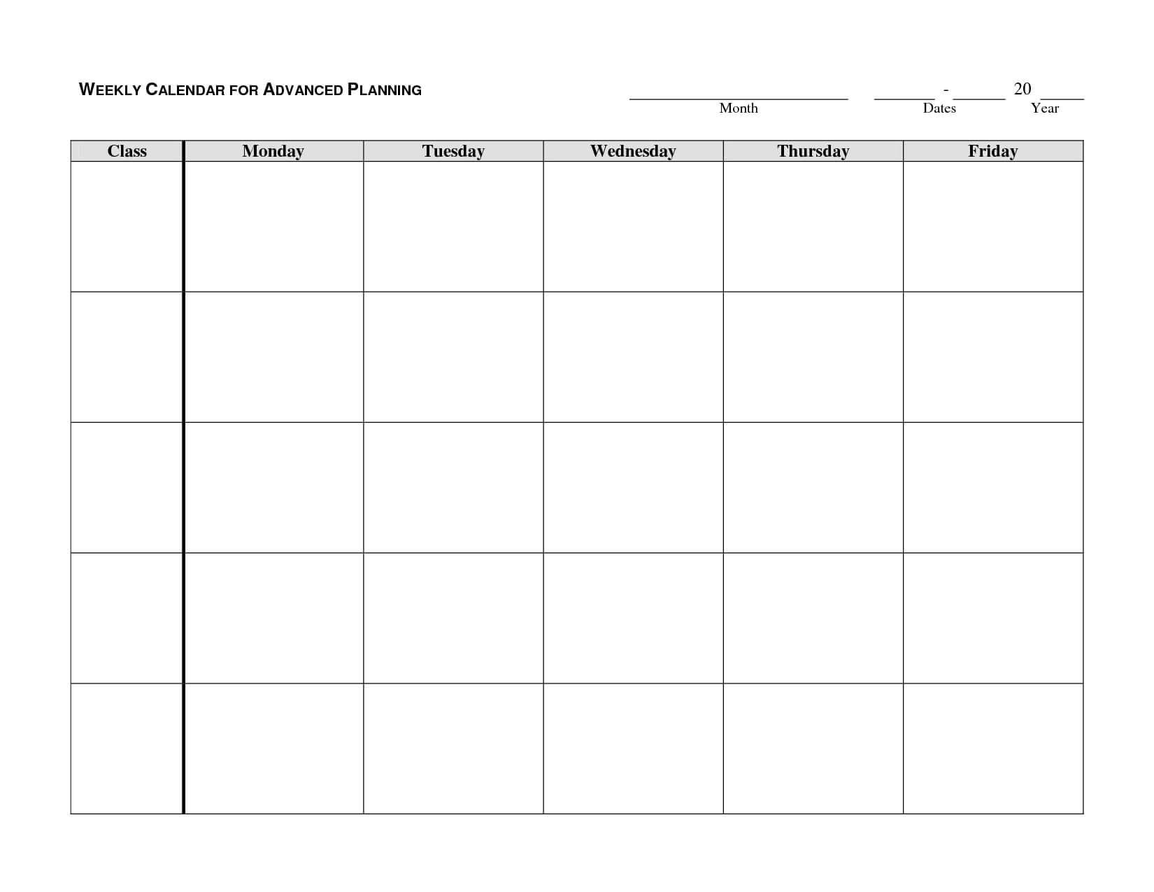 Weekly Calendar Template – Google Search | Autism/school Intended For Month At A Glance Blank Calendar Template