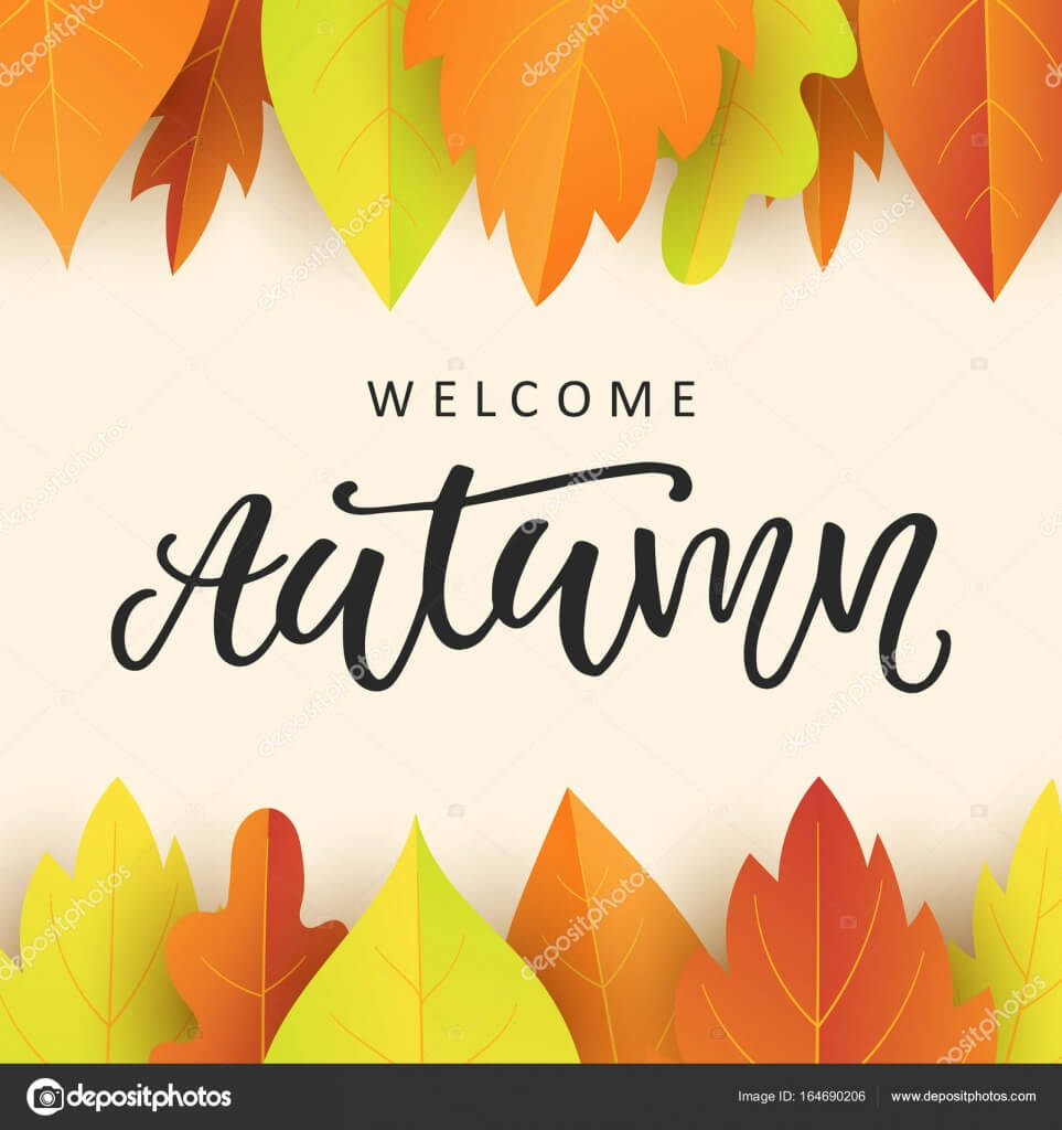 Welcome Autumn Banner Template With Bright Colorful Fall With Welcome Banner Template
