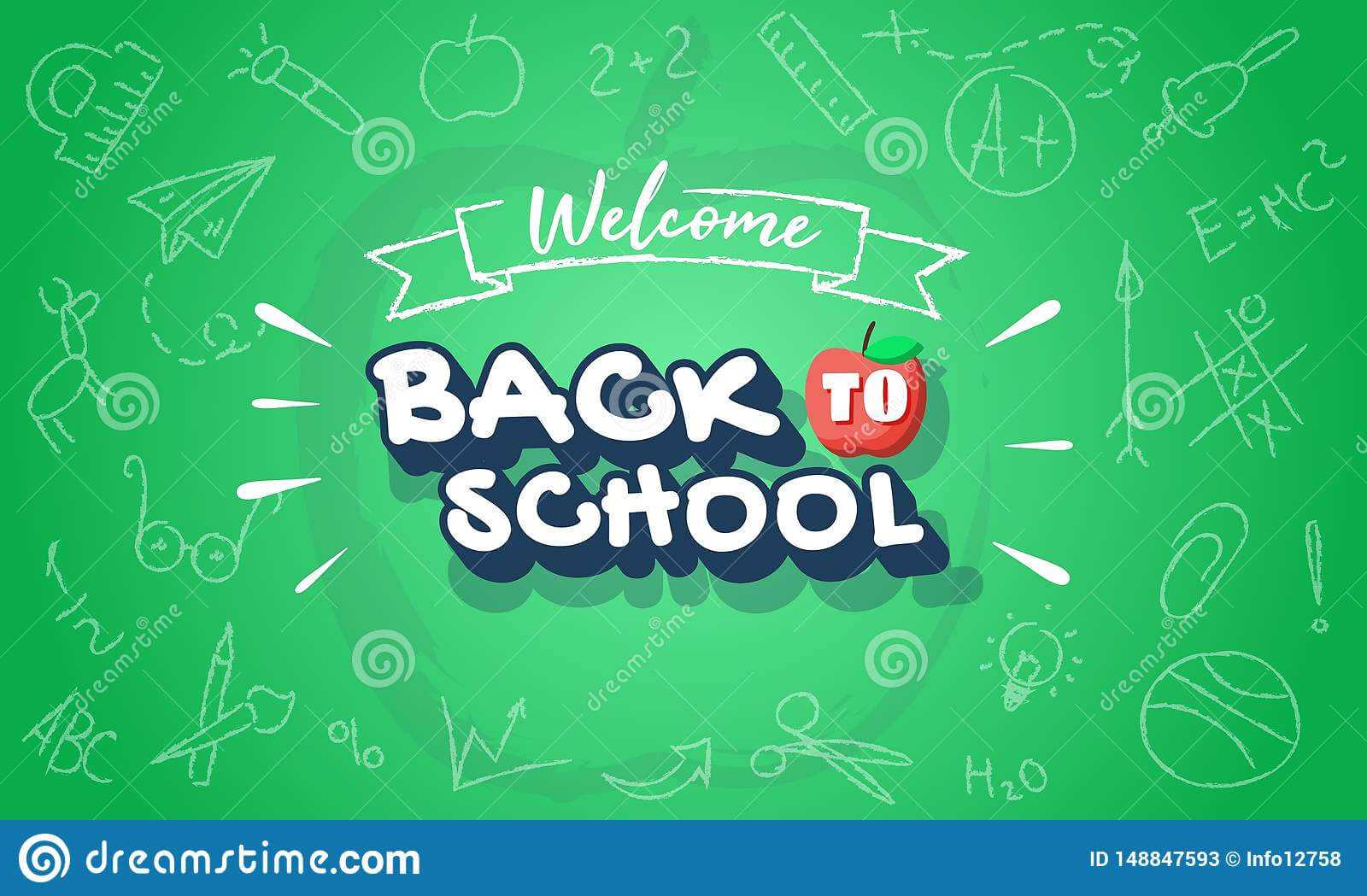 Welcome Back To School Horizontal Banner Template For Web Intended For Welcome Banner Template