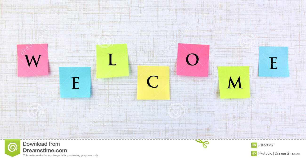 Welcome Banner With Sticky Notes Stock Image – Image Of Regarding Welcome Banner Template