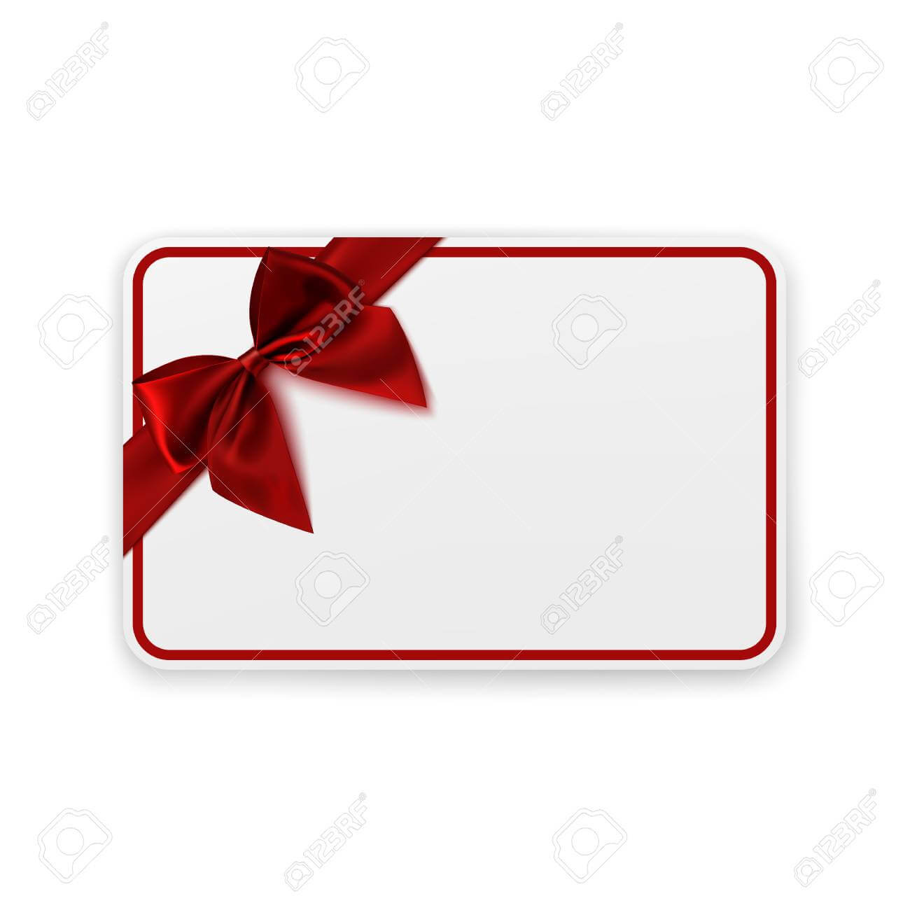 White Blank Gift Card Template With Red Ribbon And A Bow. Perfect.. Intended For Present Card Template
