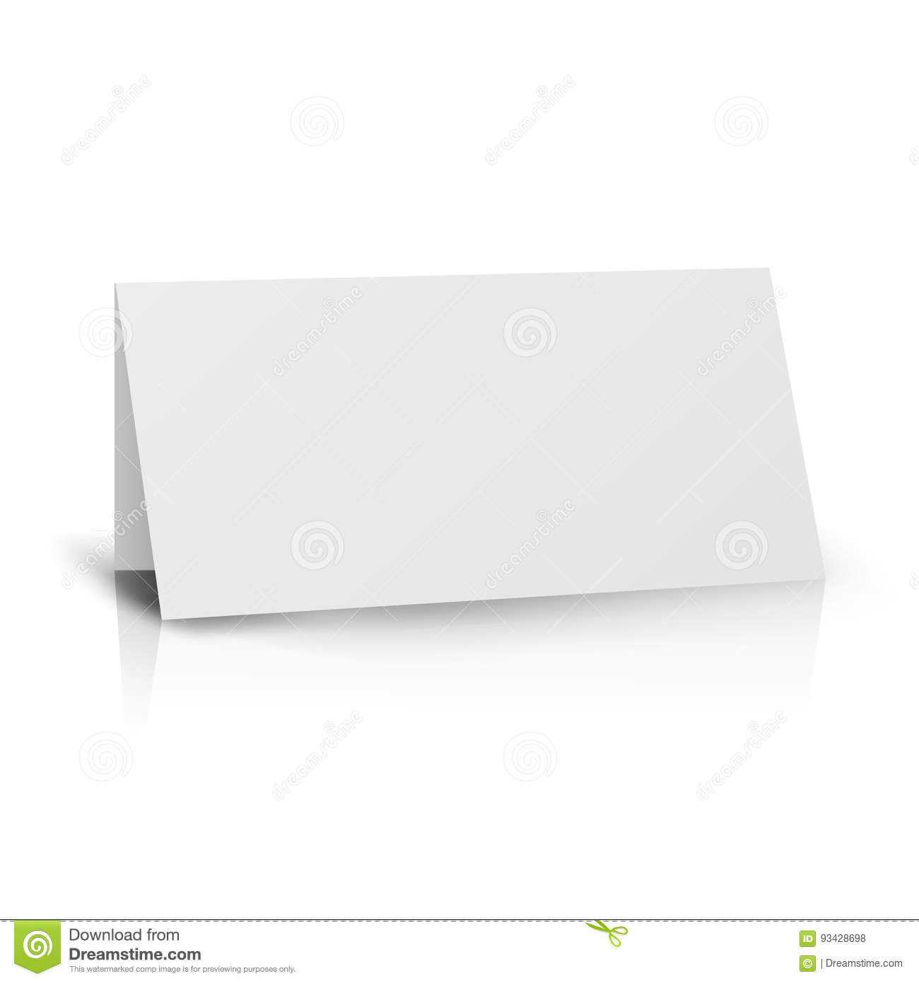 White Folder Paper Greeting Card Vector Template. Stand With Card Stand Template