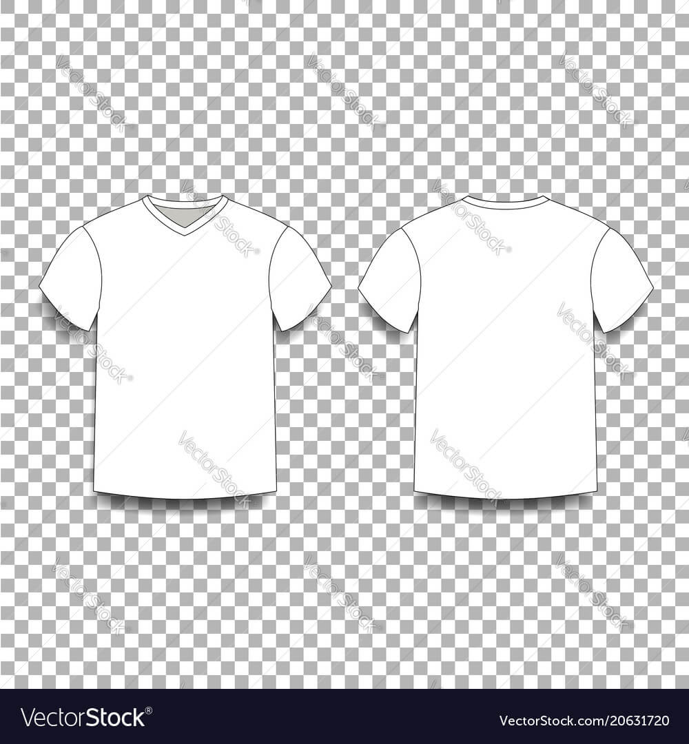 White Men S T Shirt Template V Neck Front And Regarding Blank V Neck T Shirt Template