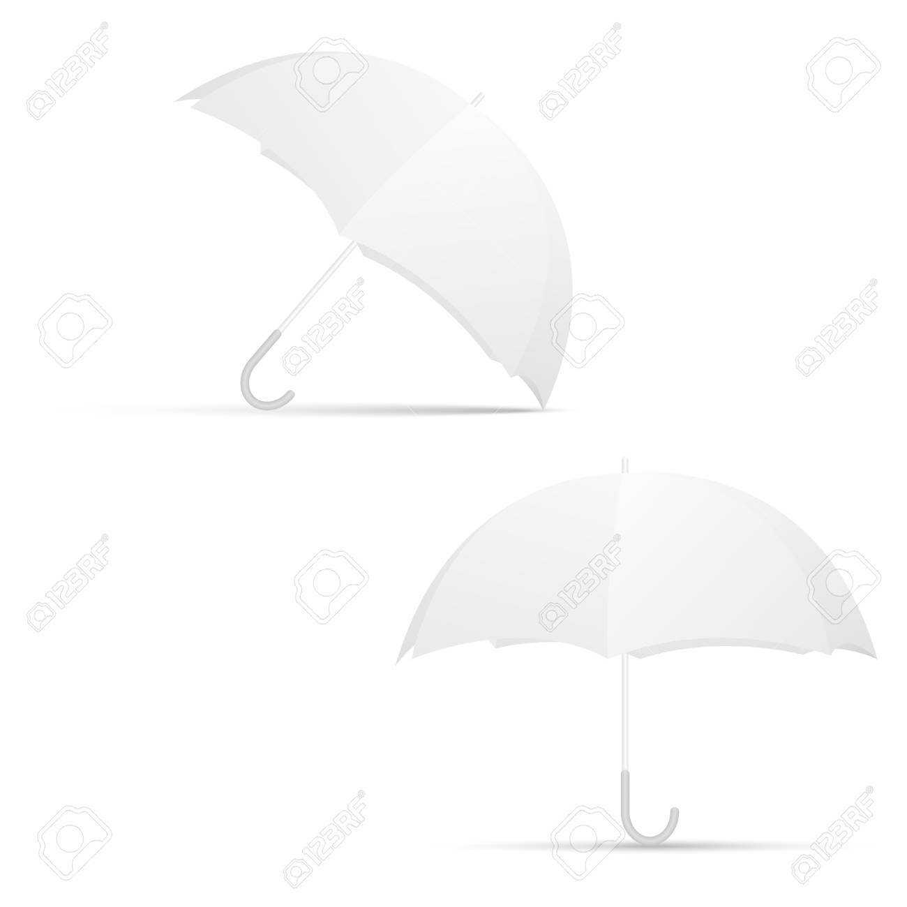 White Umbrella Blank Template. Vector. Intended For Blank Umbrella Template